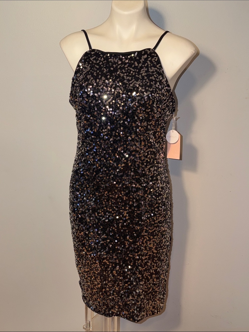 Blashe Los Angeles Ladies black and silver metallic sequin dress. NWT.  1X
